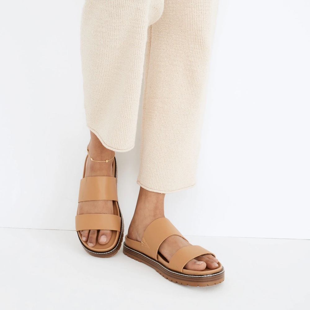 Madewell Charley Tan Double Strap Sandals